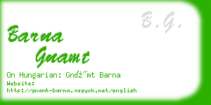 barna gnamt business card